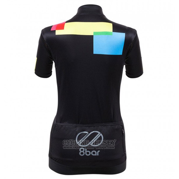 2017 Cycling Jersey Women Equipo 8bar Black Short Sleeve and Bib Short
