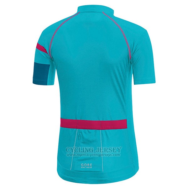 2017 Cycling Jersey Women Gore Bike Wear Light Blue Short Sleeve and Bib Short