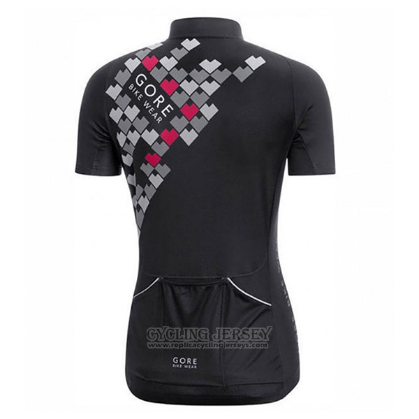 2017 Cycling Jersey Women Gore Element Digi Black Short Sleeve and Bib Short