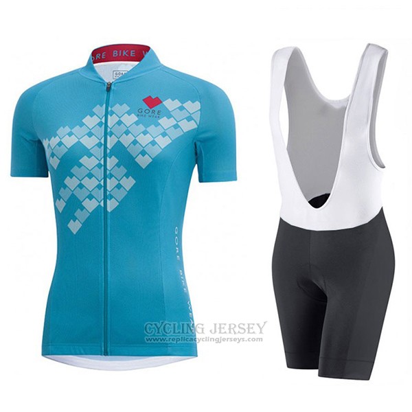 2017 Cycling Jersey Women Gore Element Digi Cereste Short Sleeve and Bib Short