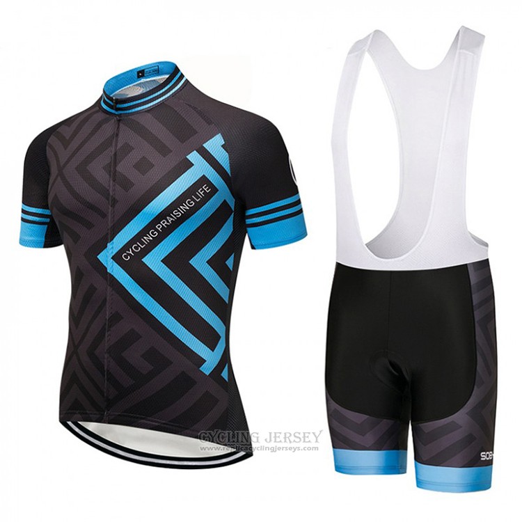 2018 Cycling Jersey CPL Black and Blue Short Sleeve and Bib Short