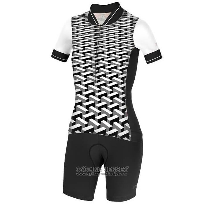 2020 Cycling Jersey Women RH+ White Black Short Sleeve And Bib Short