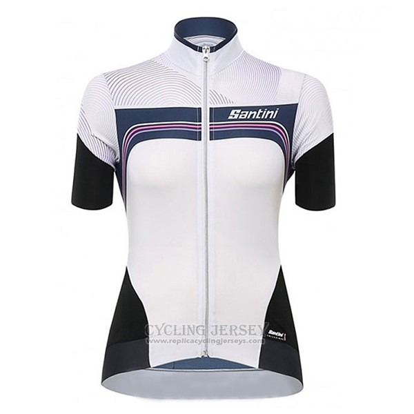 2017 Cycling Jersey Women Santini Queen Of The Mountains White Short Sleeve and Bib Short