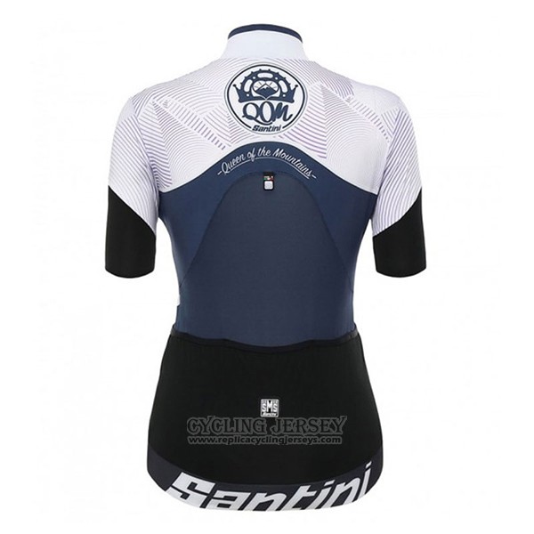 2017 Cycling Jersey Women Santini Queen Of The Mountains White Short Sleeve and Bib Short