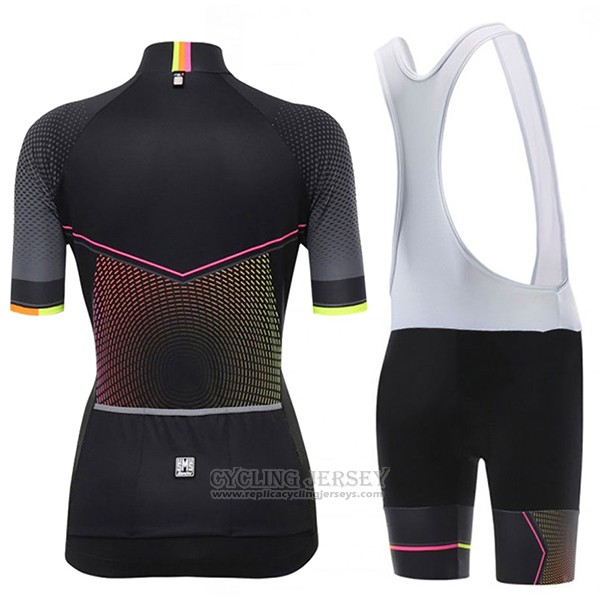 2017 Cycling Jersey Women Santini Stella Black Short Sleeve and Bib Short