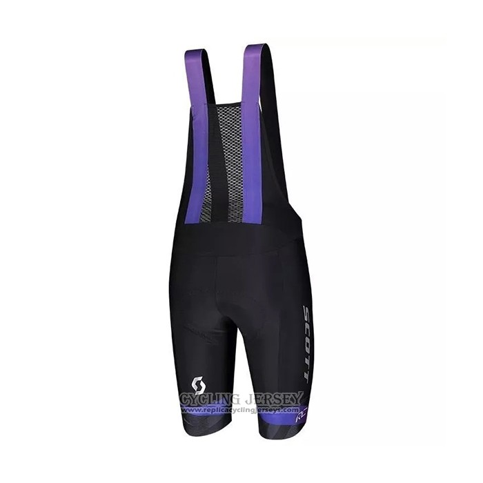 2021 Cycling Jersey Women Scott Black Purple Short Sleeve And Bib Short