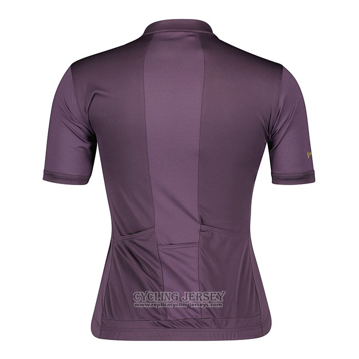 2022 Cycling Jersey Women Scott Purple Short Sleeve And Bib Short