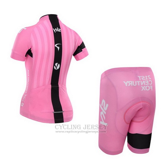 2015 Cycling Jersey Women Sky Fuchsia Short Sleeve and Bib Short