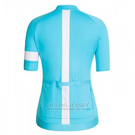 2016 Cycling Jersey Women Sky Blue and White Short Sleeve and Bib Short