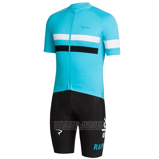 2016 Cycling Jersey Women Sky Blue and White Short Sleeve and Bib Short