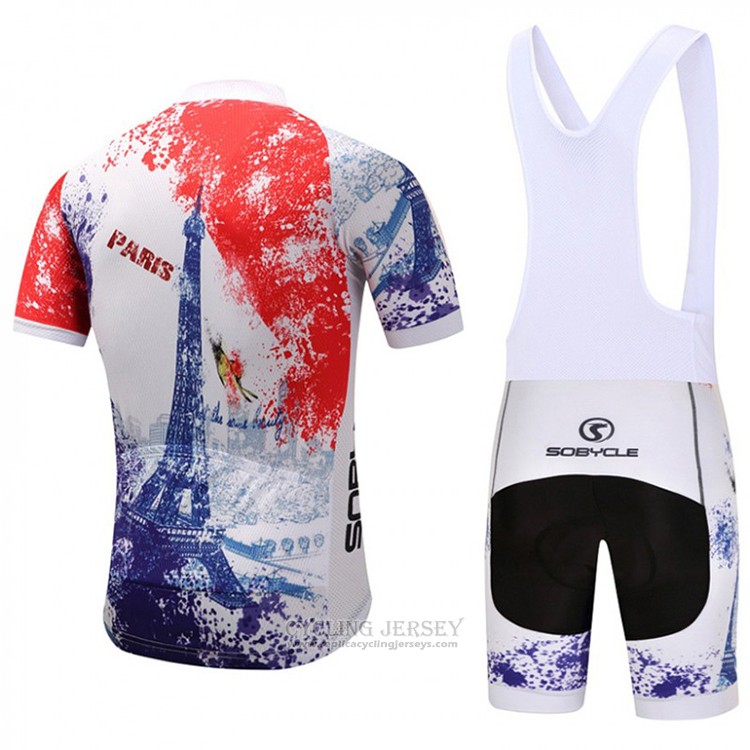 2018 Cycling Jersey Sobycle White Orange Blue Short Sleeve and Bib Short