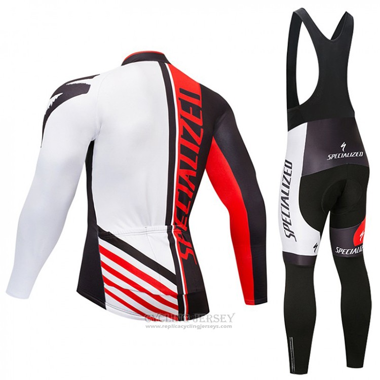 2018 Cycling Jersey Specialized Black Red White Long Sleeve and Bib Tight