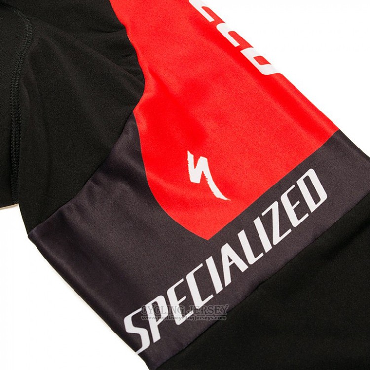 2018 Cycling Jersey Specialized Black Red White Long Sleeve and Bib Tight