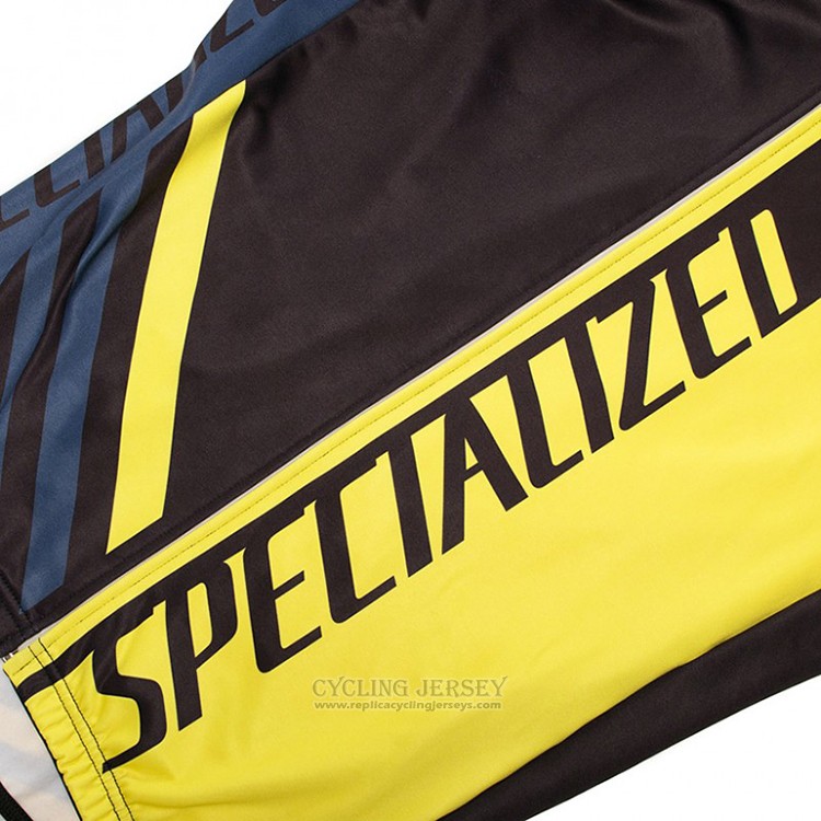 2018 Cycling Jersey Specialized Black and Yellow Long Sleeve and Bib Tight