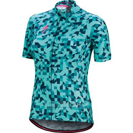 2018 Cycling Jersey Women Specialized Green Short Sleeve and Bib Short