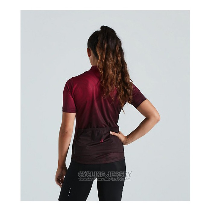 2021 Cycling Jersey Women Specialized Red Black Short Sleeve And Bib Short