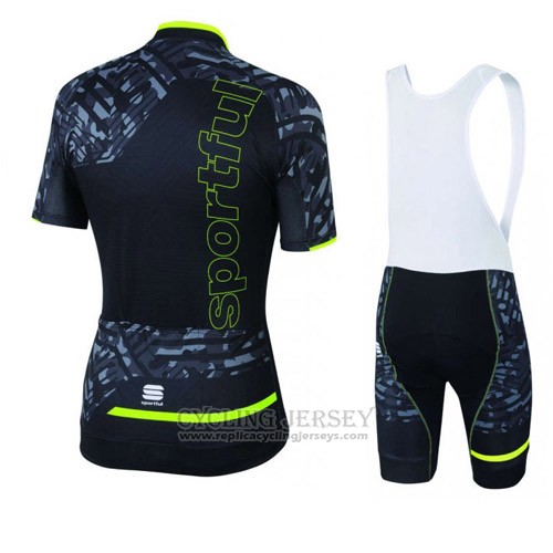 2016 Cycling Jersey Sportful Green and Black Short Sleeve and Bib Short