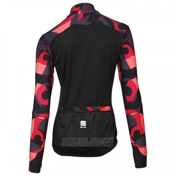 2017 Cycling Jersey Sportful Primavera Black and Red Long Sleeve and Bib Tight