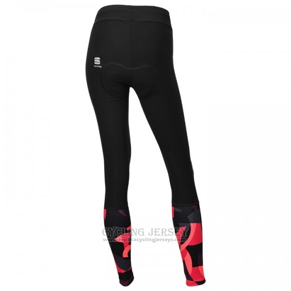 2017 Cycling Jersey Sportful Primavera Black and Red Long Sleeve and Bib Tight