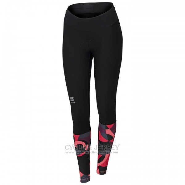 2017 Cycling Jersey Sportful Primavera Black and Red Long Sleeve and Bib Tight