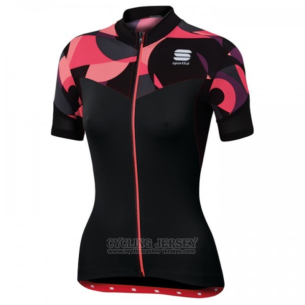 2017 Cycling Jersey Sportful Primavera Black and Red Short Sleeve and Bib Short
