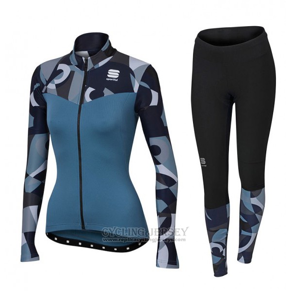 2017 Cycling Jersey Sportful Primavera Blue Long Sleeve and Bib Tight