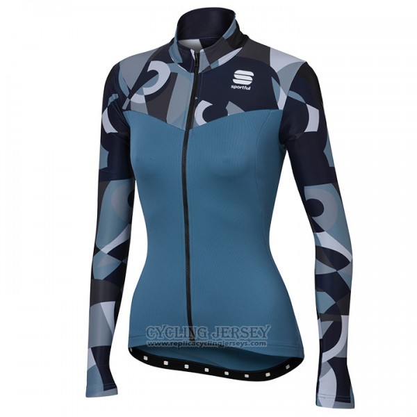 2017 Cycling Jersey Sportful Primavera Blue Long Sleeve and Bib Tight