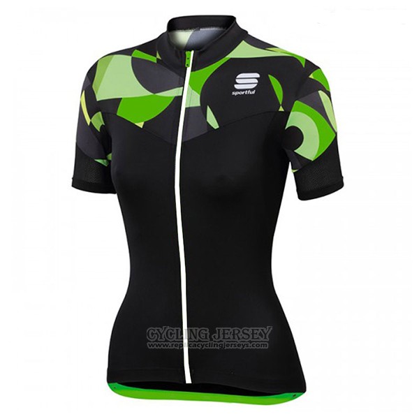 2017 Cycling Jersey Women Sportful Primavera Black Short Sleeve and Bib Short