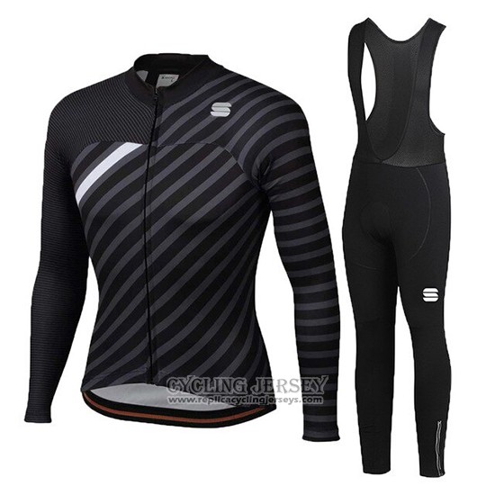 2020 Cycling Jersey Women Sportful Black White Long Sleeve And Bib Tight