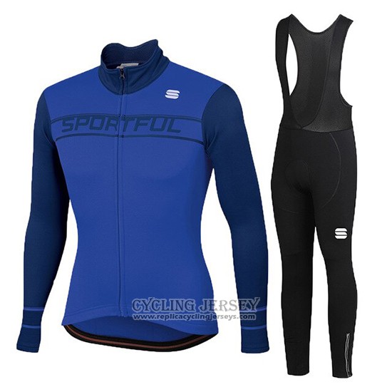 2020 Cycling Jersey Women Sportful Blue Long Sleeve And Bib Tight