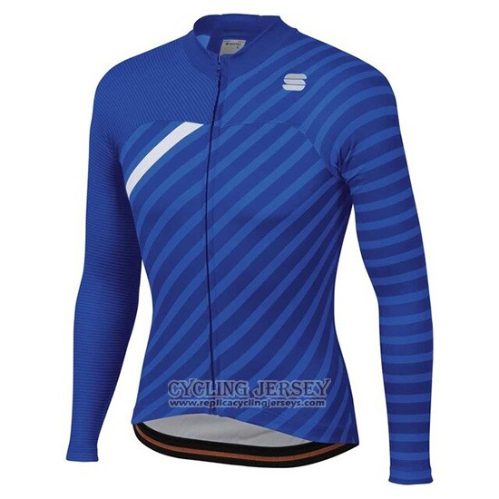 2020 Cycling Jersey Women Sportful Blue White Long Sleeve And Bib Tight