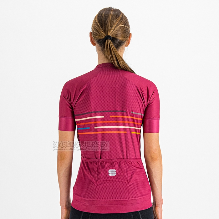 2023 Cycling Jersey Women Sportful Pink Short Sleeve and Bib Short