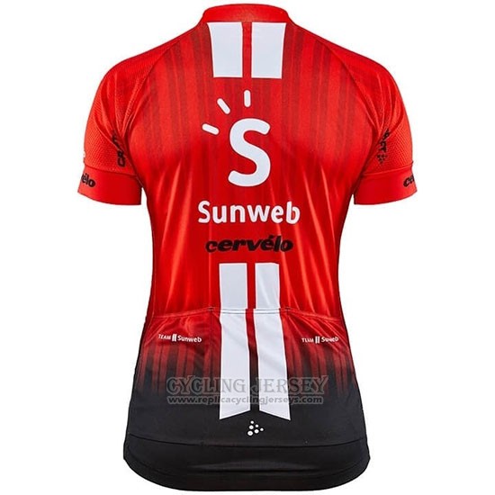 2019 Cycling Jersey Women Sunweb Orange White Short Sleeve and Bib Short