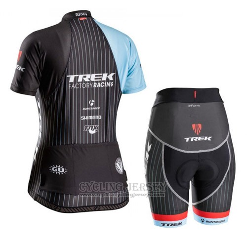 2015 Cycling Jersey Trek Blue and Black Short Sleeve and Bib Short