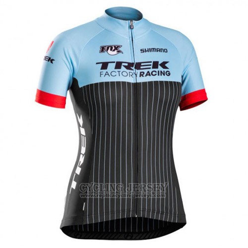 2015 Cycling Jersey Trek Blue and Black Short Sleeve and Bib Short