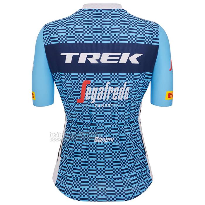 2023 Cycling Jersey Women Trek White Light Blue Short Sleeve And Bib Short
