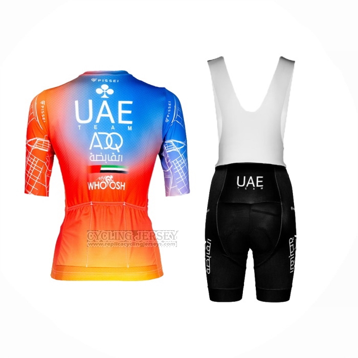 2024 Cycling Jersey Women UAE Blue Orange Short Sleeve And Bib Short