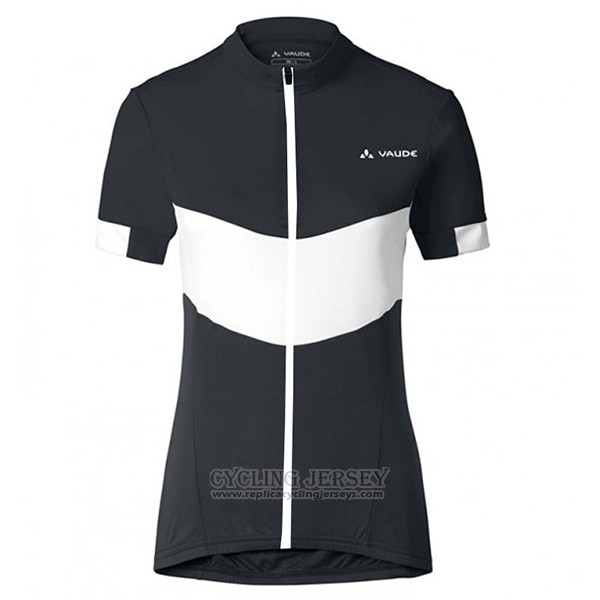 2017 Cycling Jersey Women Vaude Black and White Short Sleeve and Bib Short