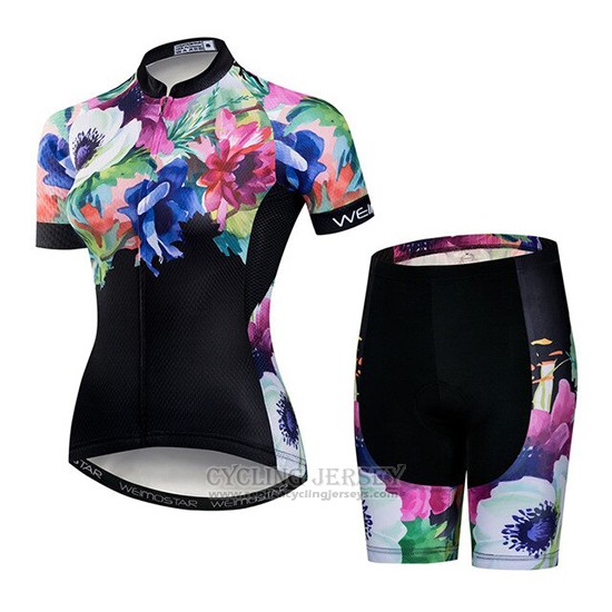 2019 Cycling Jersey Women Weimostar Black Green Pink Short Sleeve and Bib Short