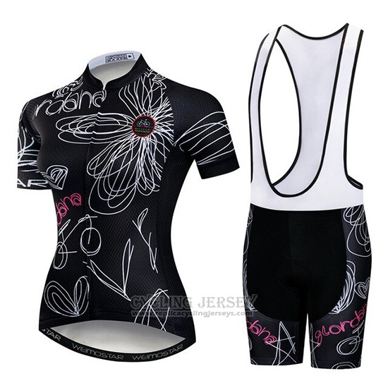 2019 Cycling Jersey Women Weimostar Black White Pink Short Sleeve and Bib Short